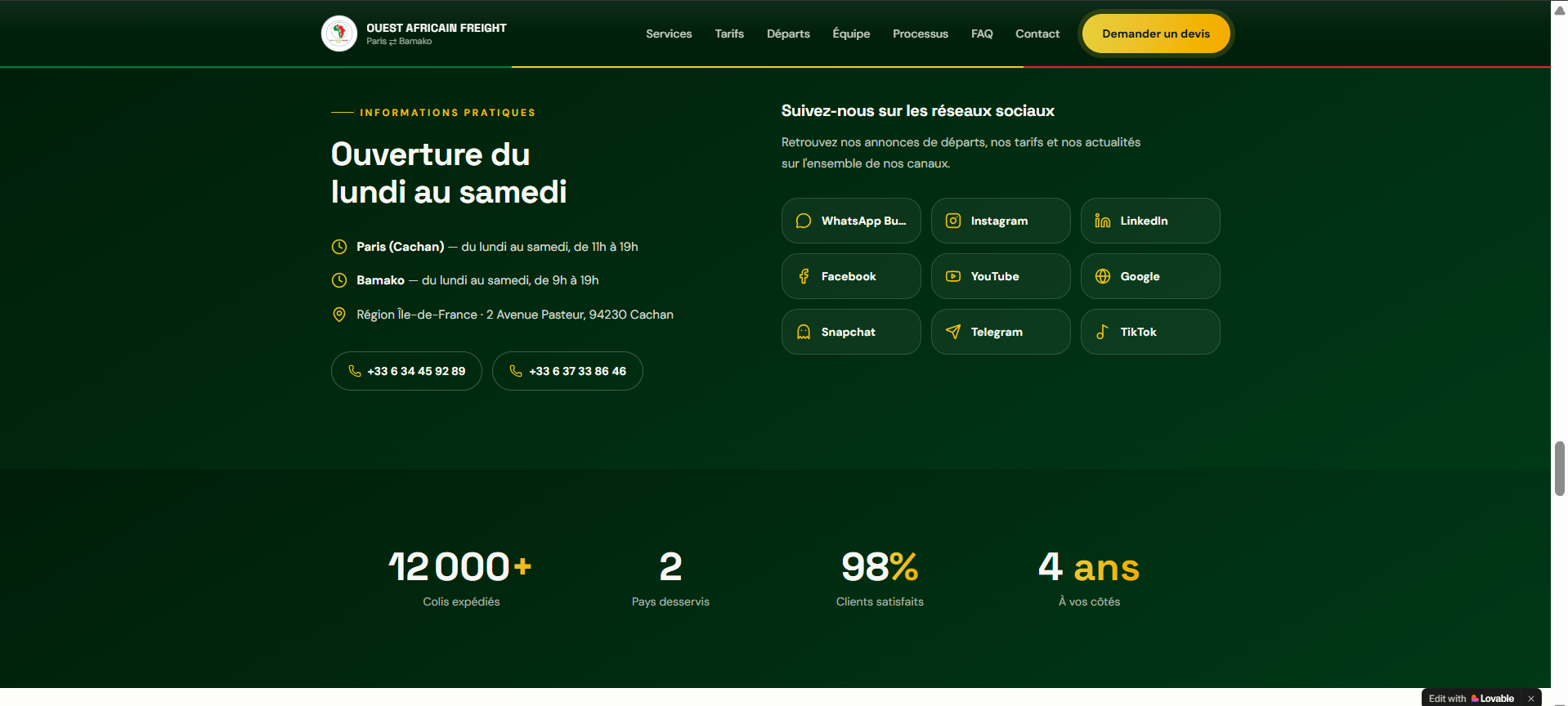 Capture 6 de la refonte réalisée par Amadimè Digital