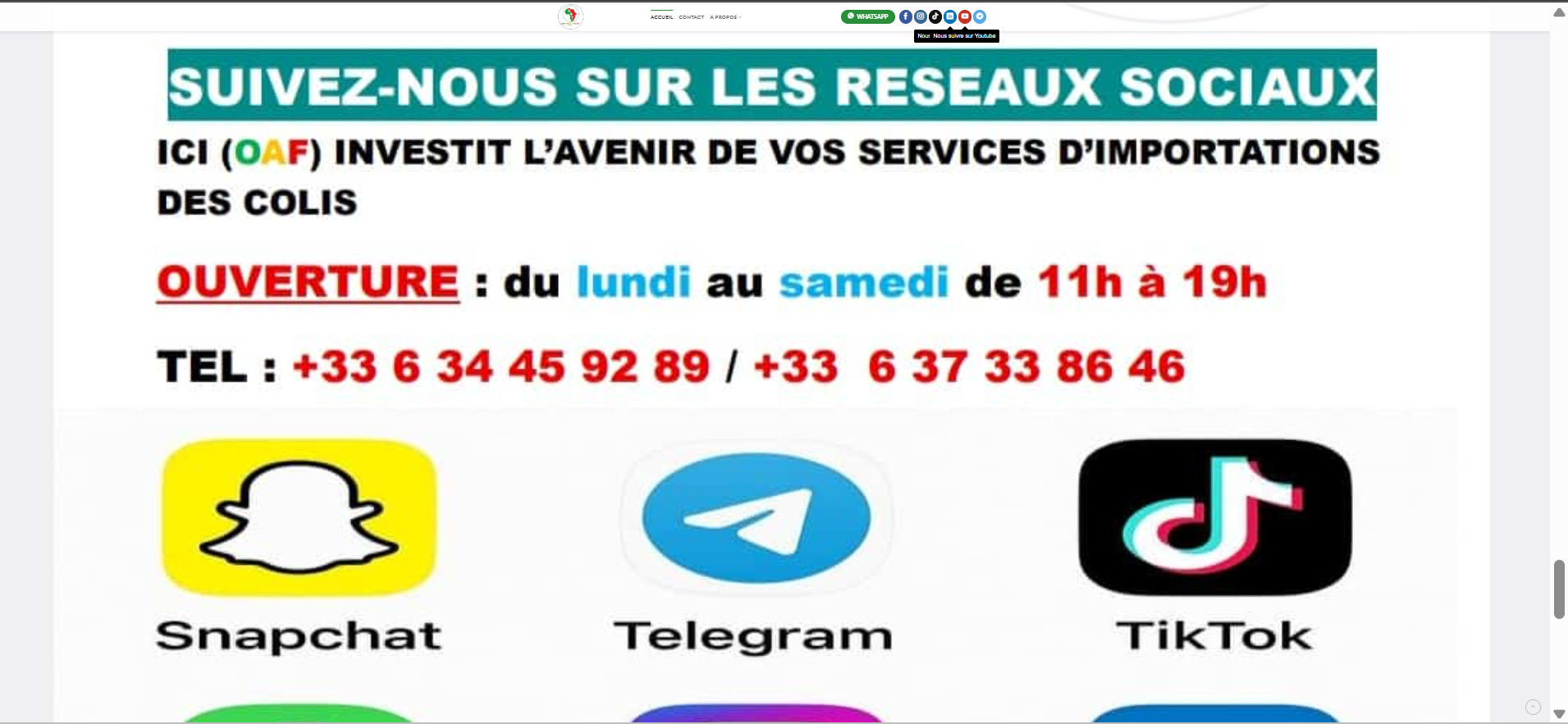 Capture 6 du site Ouest African Freight d'origine