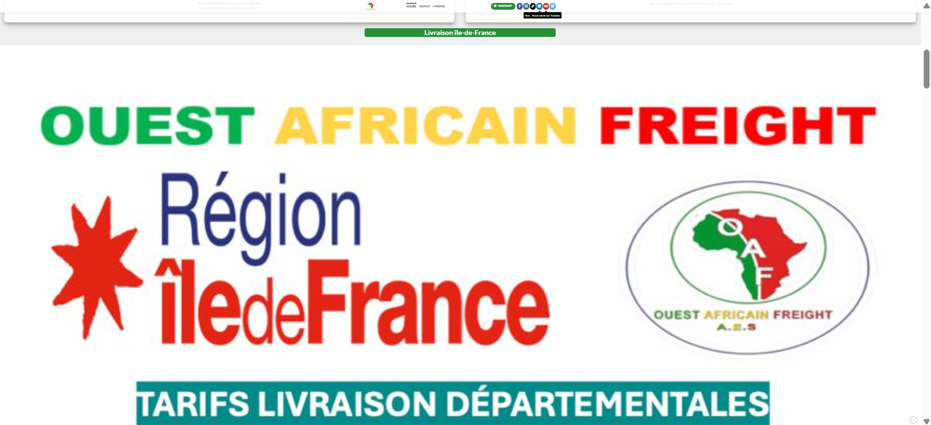 Capture 2 du site Ouest African Freight d'origine