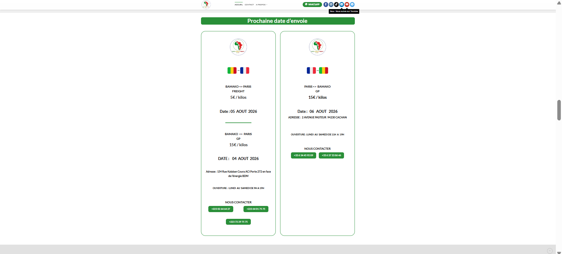 Capture 4 du site Ouest African Freight d'origine