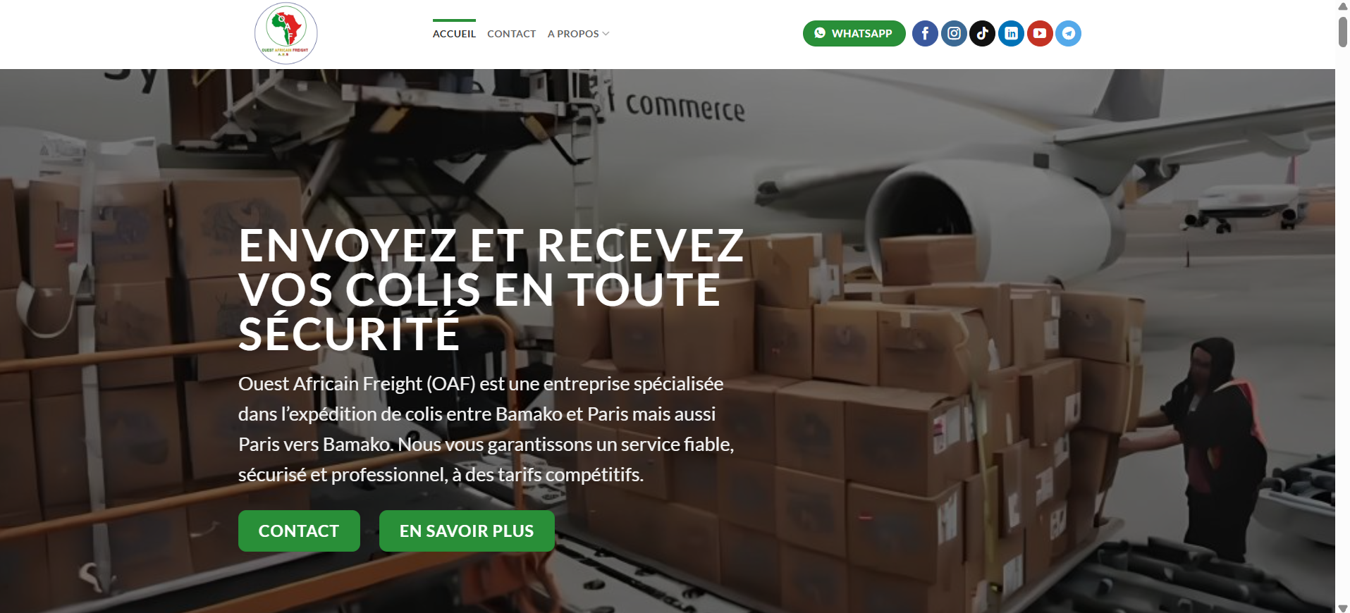 Capture 1 du site Ouest African Freight d'origine